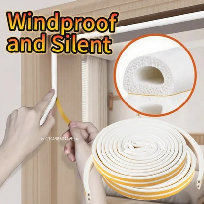 5/10 m D Typ Selbstklebende Fenster Tür Dichtung Streifen Schaum Zugluftstopper Staubdicht Lärm Isolierung Anti Kollision Bänder