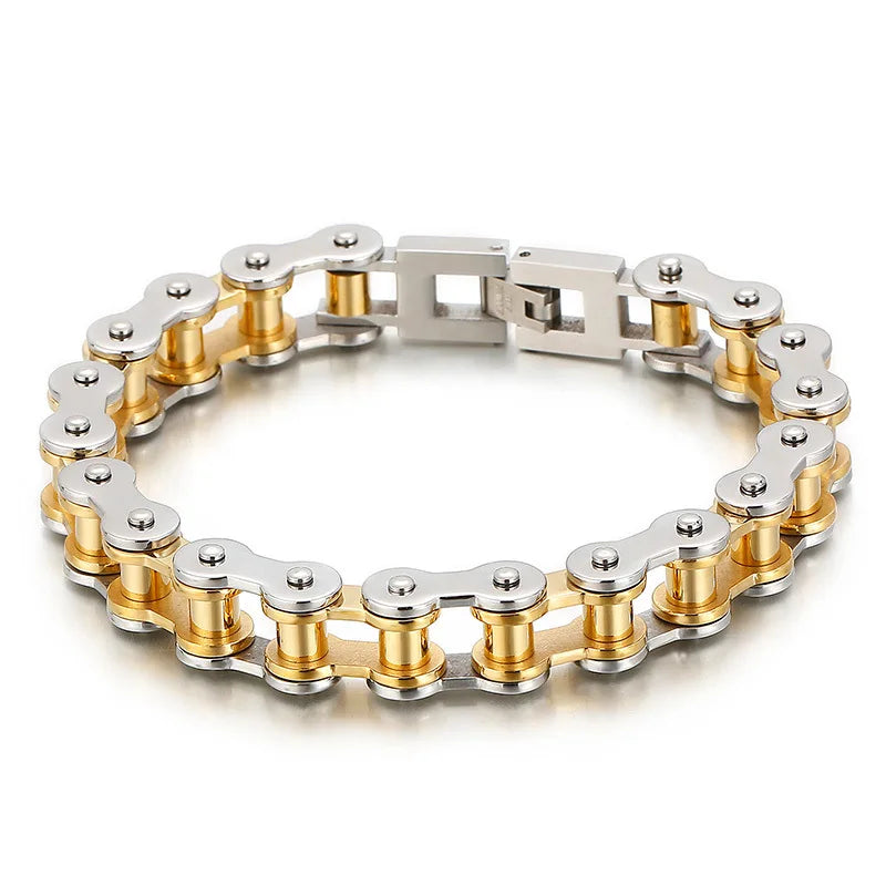 Retro Schwere Bürste Edelstahl Motorrad Kette Armband 11/13 MM Breite Herren Frauen Bike Biker Armbänder Hip-Hop Schmuck 19-23 cm