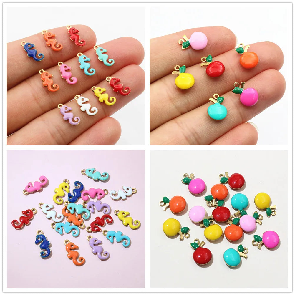 20 Stück 12x6mm Edelstahl Seepferdchen Hippocampus Emaille Anhänger Anhänger Edelstahl DIY Schmuck Herstellung Zubehör Ergebnisse