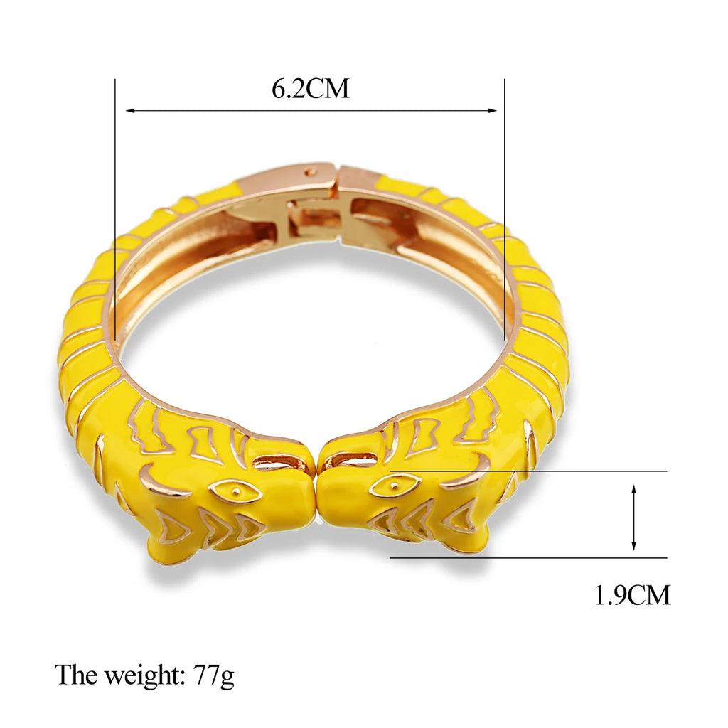 Kaymen neue Emaille bunte Tiger Armreif Manschette Armband für Frauen Mädchen Aussage mehrfarbige Mode Armreif Schmuck 15 Farben