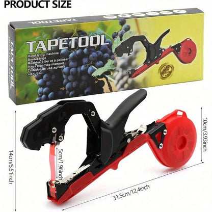 Plant Tie Tapener Gun Pflanzenbindemaschine mit Bändern und Heftklammern, leichtes manuelles Pflanzenbindeband zum Binden von Weinreben