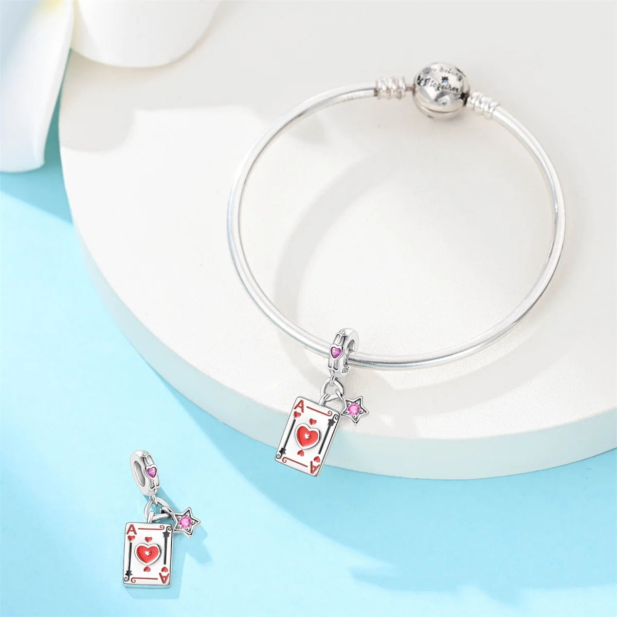 Geheimnisvoller Charm-Anhänger aus 925er-Sterlingsilber mit Hexen- und Tarotkarten-Spielkarten, passend für DIY-Armbänder, Halsketten, die als Glücksgeschenk wünscht