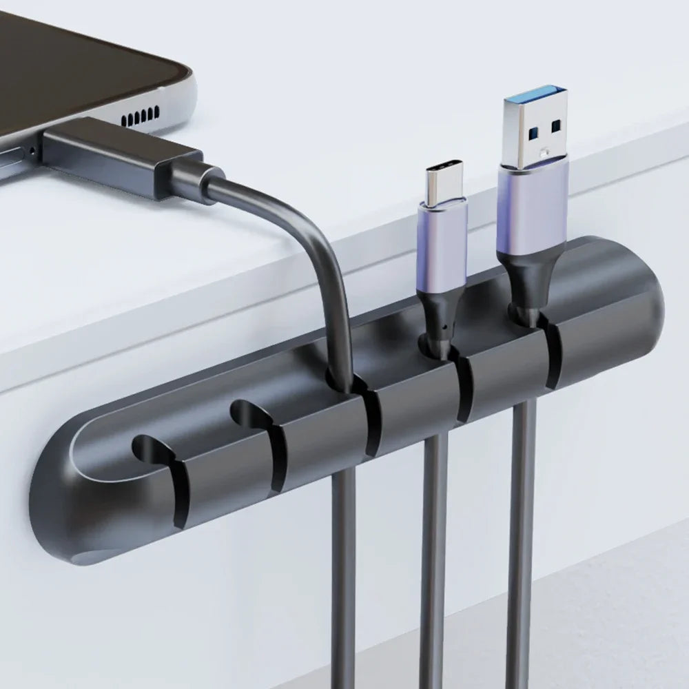 Großhandel Clips Kabelhalter für MouseHeadphone Kabel Organizer Kabel Organizer Silikon USB Kabel Wickler Desktop Tidy Management