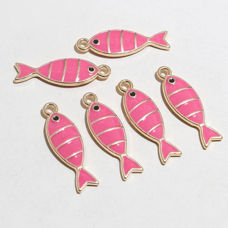 20 Stück 23x7mm Emaille Fisch Charms Anhänger DIY Schmuck Making Zubehör Erkenntnisse für Ohrringe Halskette Armbänder