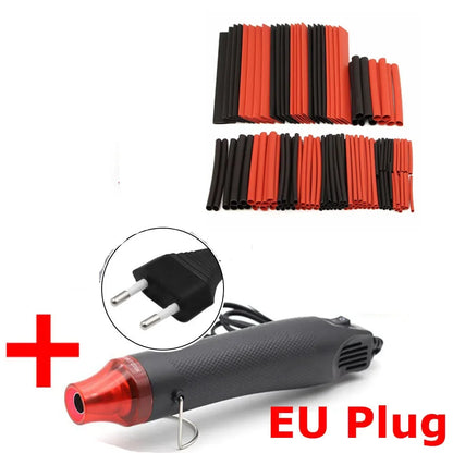 127/328 Stück Schrumpfschlauch mit 300 W Heißluftpistole 2:1 Schrumpfdraht Schrumpfschlauch Kabel verbinden Abdeckung Schutz DIY