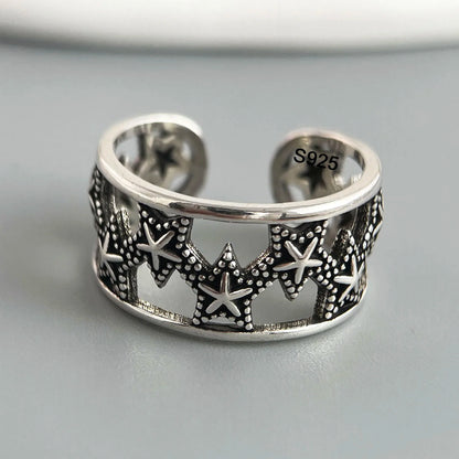 Ringe aus 925er-Sterlingsilber für Damen, Paare, minimalistisch, handgefertigt, schlicht, Retro-Blumen-Herz-Ring, edler Schmuck, Geschenk, verhindert Allergien