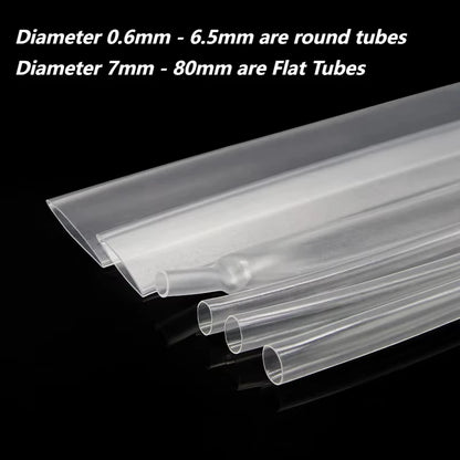 Transparenter 2:1 Schrumpfschlauch, Durchmesser 0,6 mm ~ 80 mm, Polyolefin-Schlauch, DIY-Wickeldraht, Reparatur, Kabel, Isolierung, Schutzhülse