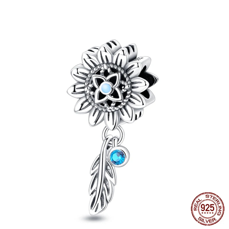 Modische 925er-Sterlingsilber-Charms mit buntem Traumfänger, Perlen für Qikaola 925 Original-Armbänder, exquisiter DIY-Schmuck, Geschenke