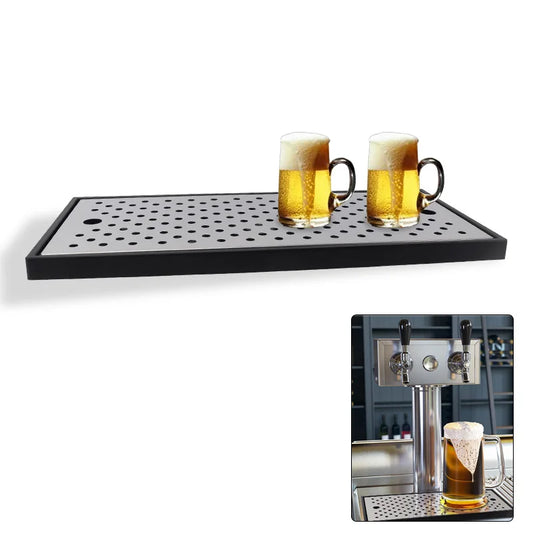 Homebrew oberflächenmontierte Bier-Tropfschale, 50 cm lange Form Kegerator Zugturm-Tropfschale für Biergetränke, kein Abfluss, Bar-Werkzeug
