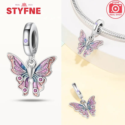 Neue Silber 925 Blaue Libelle Schmetterling Charms Perlen Fit Original Armband für Frauen DIY Edlen Schmuck Zubehör Perlen Geschenke