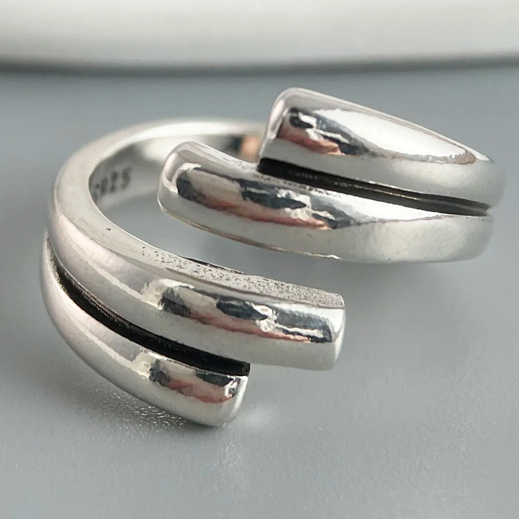 Ringe aus 925er-Sterlingsilber für Damen, Paare, minimalistisch, handgefertigt, schlicht, Retro-Blumen-Herz-Ring, edler Schmuck, Geschenk, verhindert Allergien