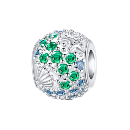 Anhänger aus 925er-Sterlingsilber, grüne Serie, Blumenbaum, Apfel-Anhänger, DIY, feine Perlen, passend für Original-Charms-Armbänder, Damenschmuck, Diy