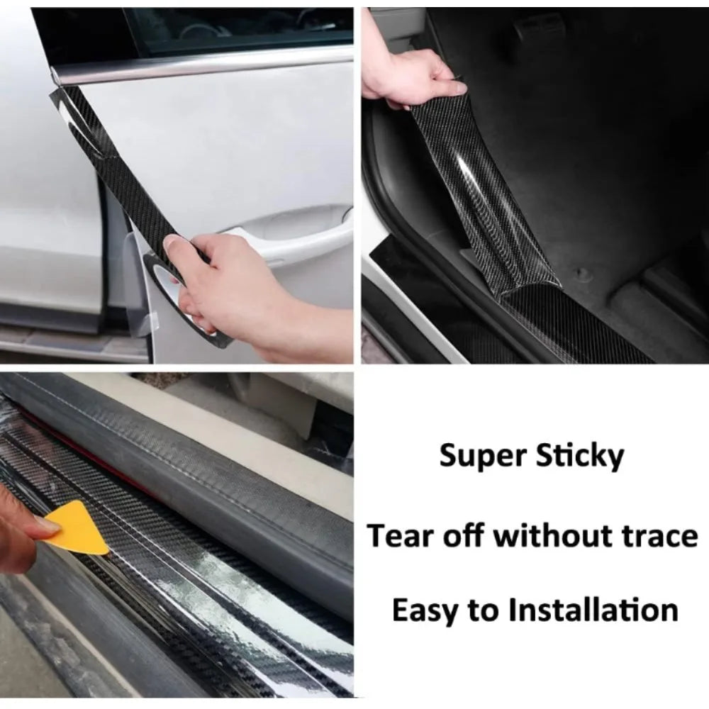 Nano Carbon Faser Auto Körper Film DIY Paste Schutz Streifen Auto Tür Sill Wasserdichte Schutz Film Seite Spiegel Anti Scratch Band