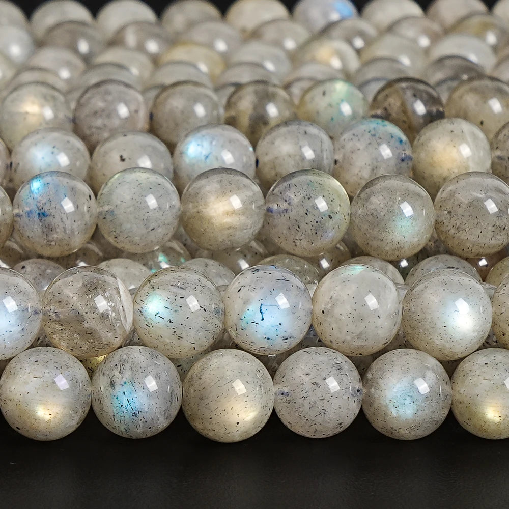Natürliche graue Labradorit-Perlen, 6 mm, rund, glatt, lose Perlen für DIY-Schmuck, Heilsteine, handgefertigtes Armbandherstellungsmaterial