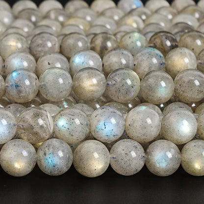Natürliche graue Labradorit-Perlen, 6 mm, rund, glatt, lose Perlen für DIY-Schmuck, Heilsteine, handgefertigtes Armbandherstellungsmaterial