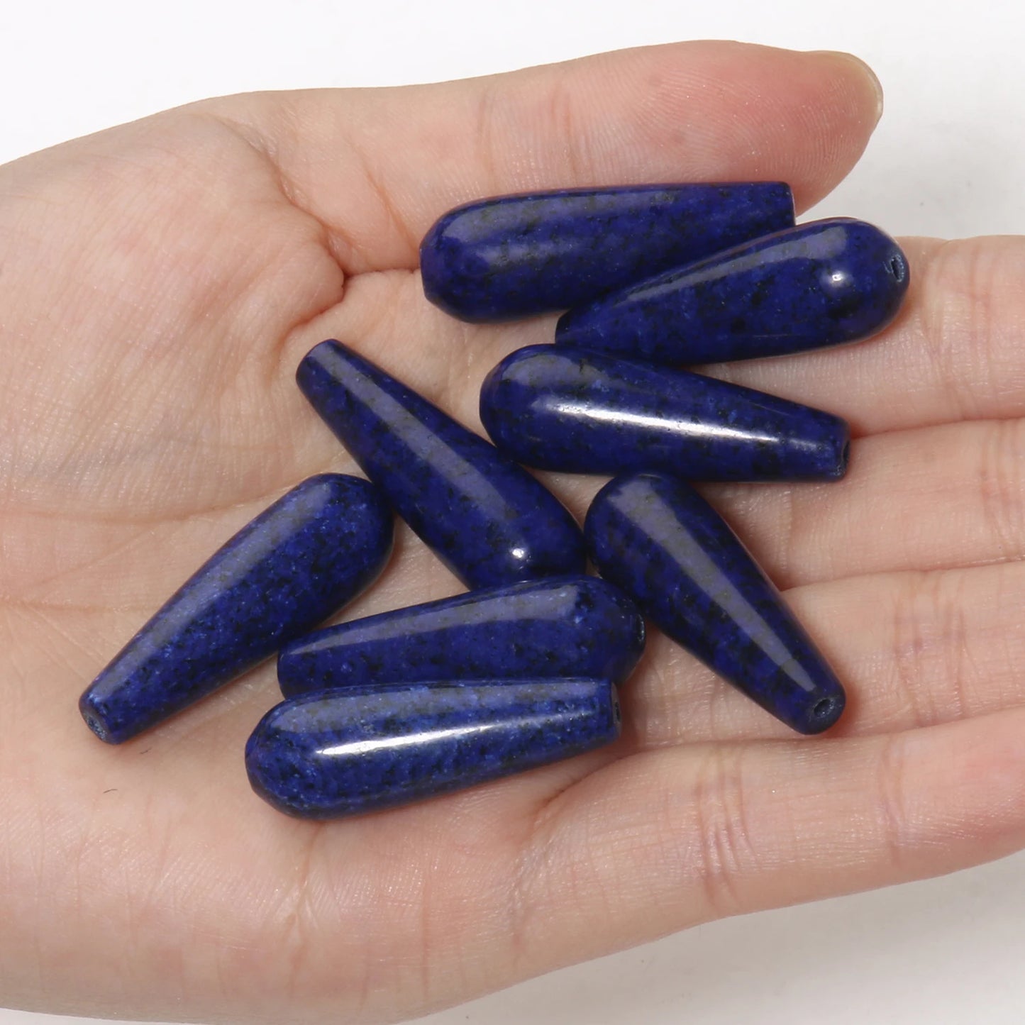 2 Stück Charme Wasser tropfenform Perlen 10x30mm Chalcedon Achate Howlite lose Spacer Perlen für Schmuck machen DIY Armband Ohrringe
