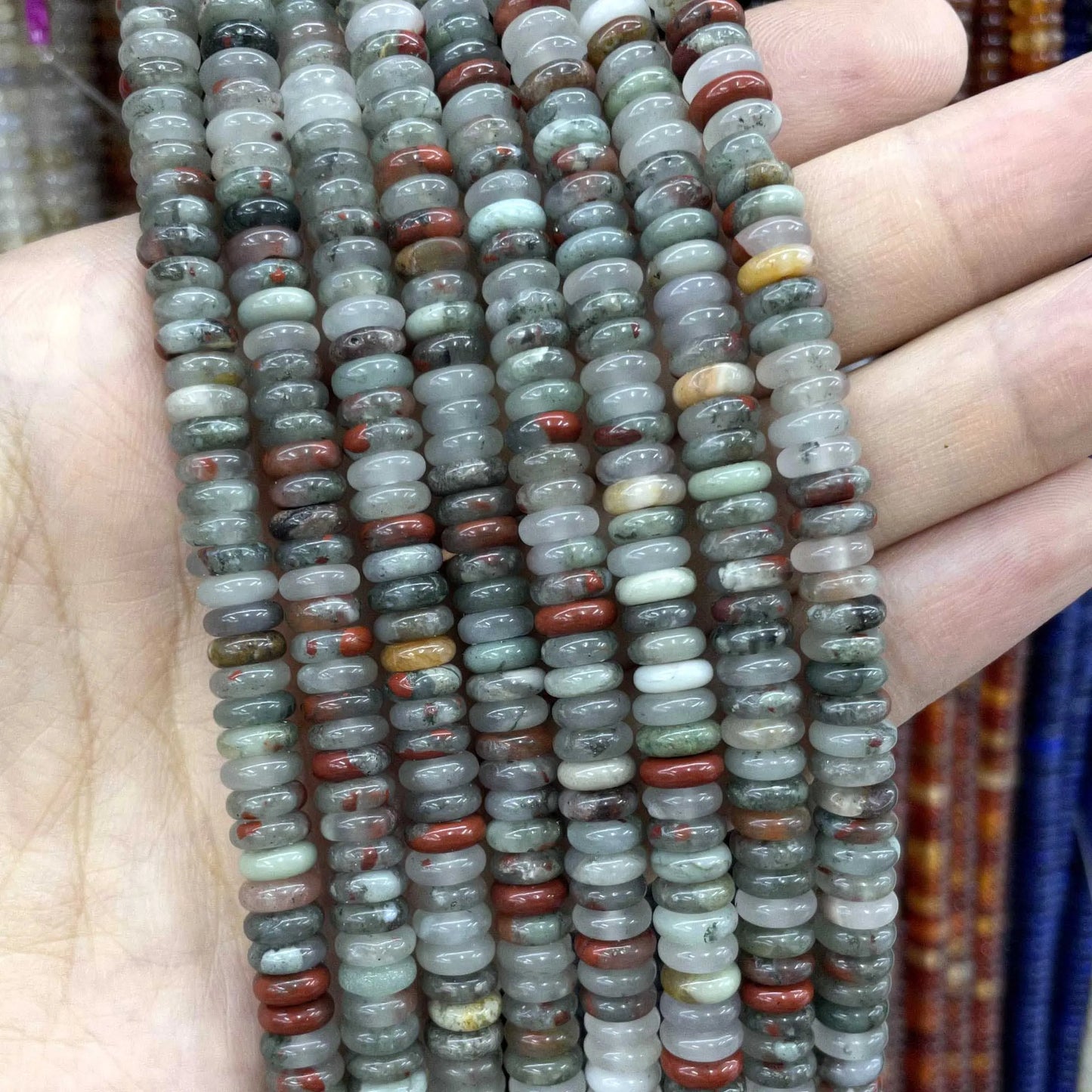 Naturstein Rondelle 2X6mm Türkise Quarz Jaspis Achate Flache Runde Spacer Perlen für Schmuckherstellung DIY Armband Zubehör