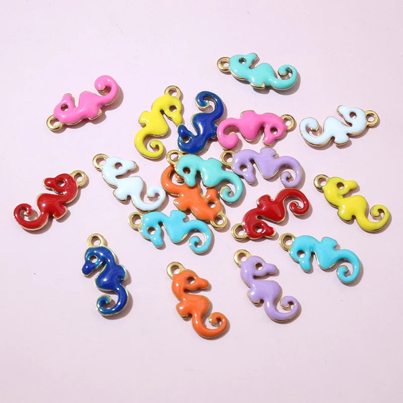 20 Stück 12x6mm Edelstahl Seepferdchen Hippocampus Emaille Anhänger Anhänger Edelstahl DIY Schmuck Herstellung Zubehör Ergebnisse
