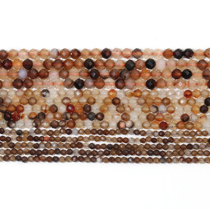 2 3 4mm natürliche facettierte Citrin Opal Jade Onyx Edelstein Perlen runde Mineral perlen für Schmuck herstellung DIY Armband Zubehör