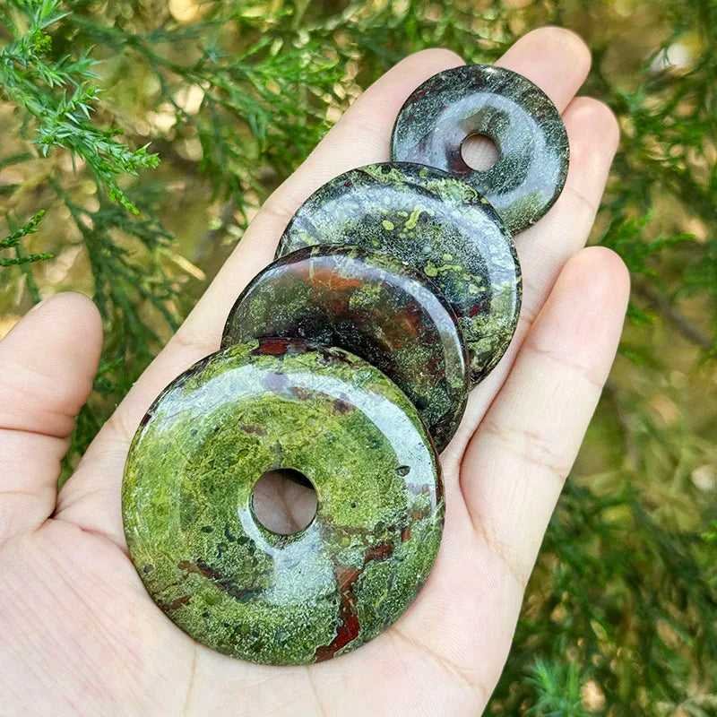 Natürliche Drachen-Blutstein-Steinperlen, Donut-Ring für Ohrringe, Halsketten, Armbänder, Schmuckherstellung, 1 Stück 30 mm/40 mm/50 mm
