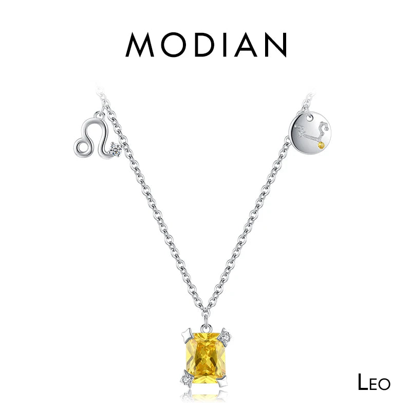 Modian 925 Sterling Silber Regenbogen Zirkonia Skorpion Geburts stein Sternzeichen Symbol Charme Anhänger Halsketten für Frauen edlen Schmuck