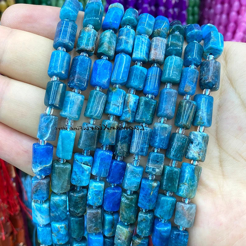 8x12mm Naturstein Grüner Malachit Unregelmäßiger Zylinder Lose Distanzperlen für Schmuckherstellung Diy Armband Charms Zubehör