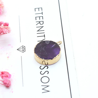 Natürliche Amethysten Anhänger Charms Natürliche Lila Quarz Kristall Stecker Für Heilung Pendel Schmuck Ohrring Halskette Herstellung