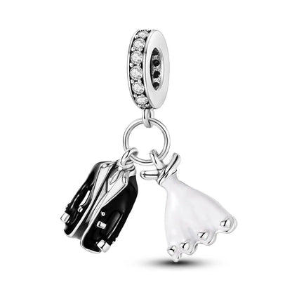 925er Silber vergoldete baumelnde Charms-Perlen für Original-Armbänder, DIY-Modeschmuckherstellung
