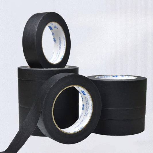 1/2 Rollen zum Schreiben, Abdeckband, Malen, Basteln, Wandaufkleber, Schwarz, 10/20/30/40/50 mm x 50 m, strukturiertes Papierband, verwendet