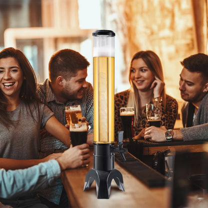 1,5/3/3,5L Bier-Tower Getränkespender mit LED-Farblichtern und Eisrohr Hält Getränke Eiskalt Klare Getränke