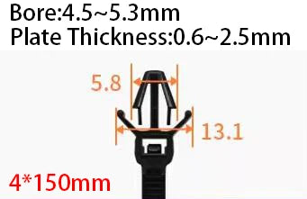 Schwarz weiß Reiß verschluss Nylon Kunststoff Loop Lock befestigen Riemen Wrap Organizer Pfeil Auto Auto geflügelt Push Mount Reiß verschluss Kabelbinder