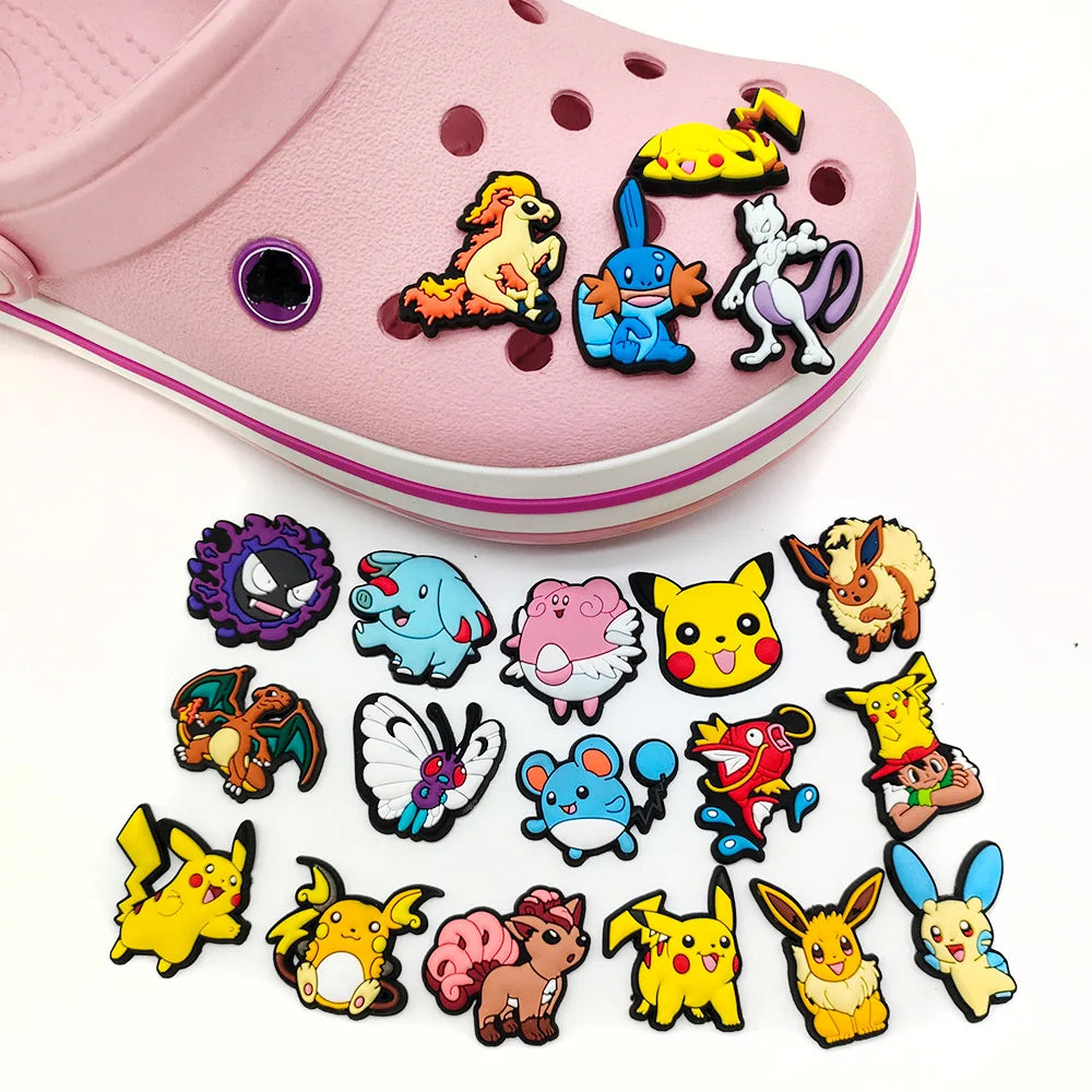 20/27/47 stücke Set Nette Pikachu Charizard Figuren Pokemon Loch Schuhe Charms Diy Schnalle Zubehör Pvc Cartoon Dekoration geschenk