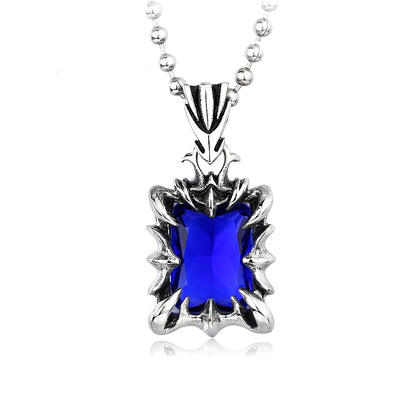 Vintage Mode rot/schwarz/blau/grün Farbe Stein Anhänger Halskette für Männer Frauen Edelstahl Punk Paar Schmuck Drops hipping