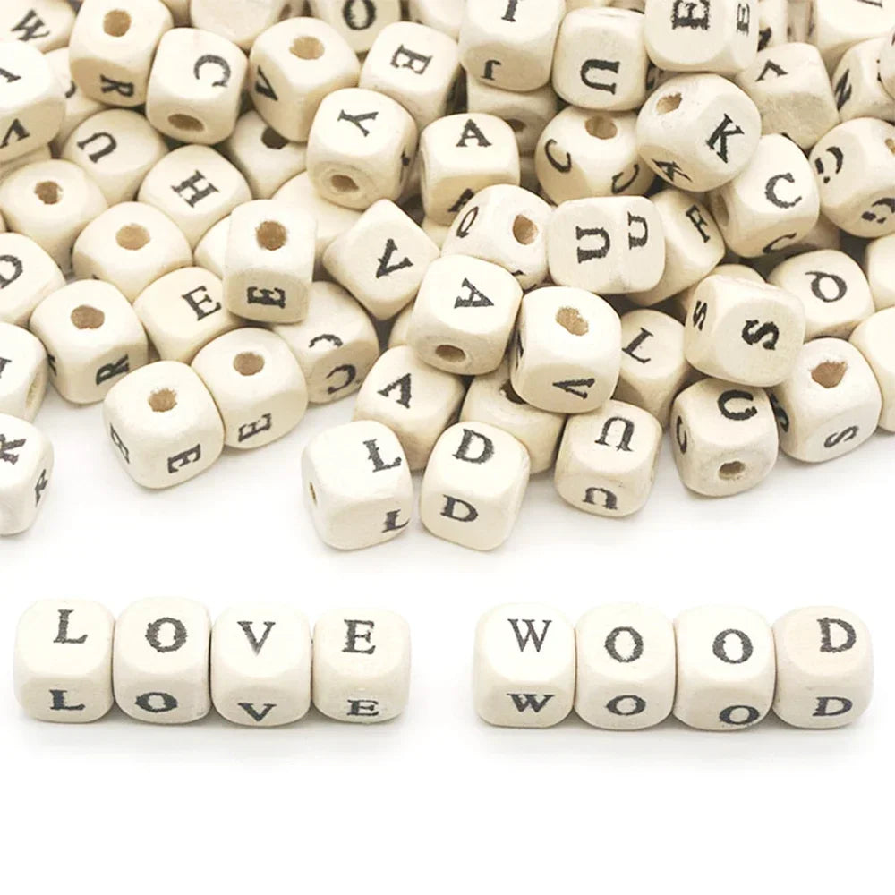 50/100 Stücke Natürliche Gemischte Buchstaben Holz Alphabet Perlen Lose Spacer Perlen für DIY Armband Schmuck Handgemachte Accessoires