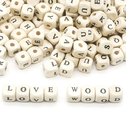 50/100 Stücke Natürliche Gemischte Buchstaben Holz Alphabet Perlen Lose Spacer Perlen für DIY Armband Schmuck Handgemachte Accessoires