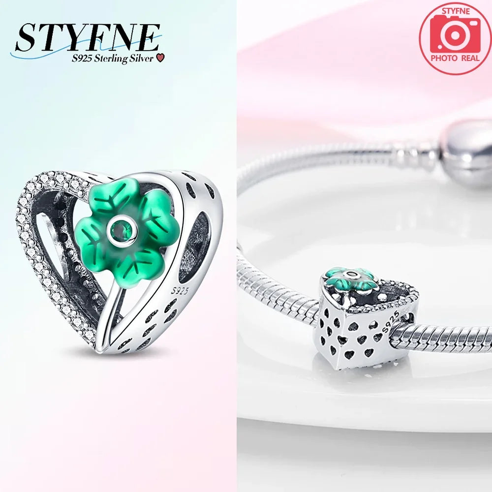 925 Silber Farbe Romantische Retro Herzförmige Blume Wächter Schmetterling Amulett Fit Original Armband DIY Schmuck Geschenk