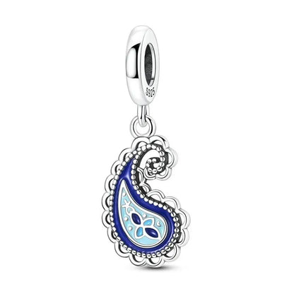 Niedlicher Raupenperlen aus 925er-Sterlingsilber, Schnecke und Bienen, vierblättriges Kleeblatt, baumelnder Charm, passend für Armbänder, bunte Anhänger-Geschenke