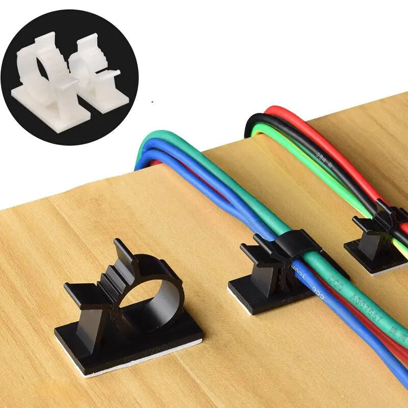 20 Stück Nylon selbstklebende Verkabelung Kabelbinder Befestigung Sitz Desktop Finishing Netzwerkkabel