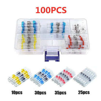 50-1000Pcs Solder Dichtung Draht Anschlüsse Schrumpf Solder Butt Isolierte Anschlüsse Solder Connector Kit Automotive Marine