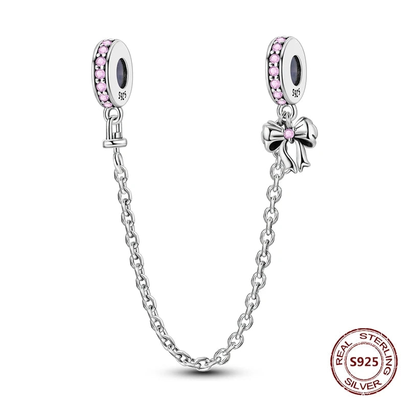 Sicherheitskette Libelle Schmetterling 925er Sterlingsilber Original Marienkäfer Kolibri Charm DIY Schmuckherstellung für Armband Armreif