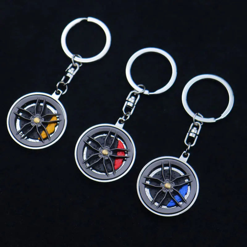 Neue Radnabe Schlüsselanhänger Fidgeting Spinner Mode BBS Metall Auto Metalllager Rotierende Bremse Modell Zappeln Spielzeug Schlüsselanhänger für Männer