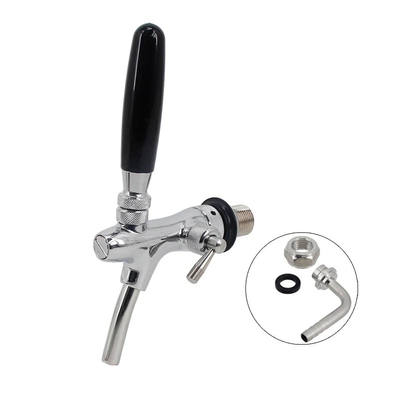 Standard Europäischen Bier Flow Control Wasserhahn mit 50mm Schaft & 8mm Ellenbogen Saitenhalter G5/8 "Einstellbare bier Tap Homebrew Fass Bar
