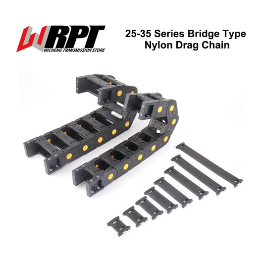 25–35 Serie Brückentyp Nylon-Schleppkette, 1 Meter, technischer Panzer, Laserketten, schneidende Graviermaschinenkette, abnehmbar