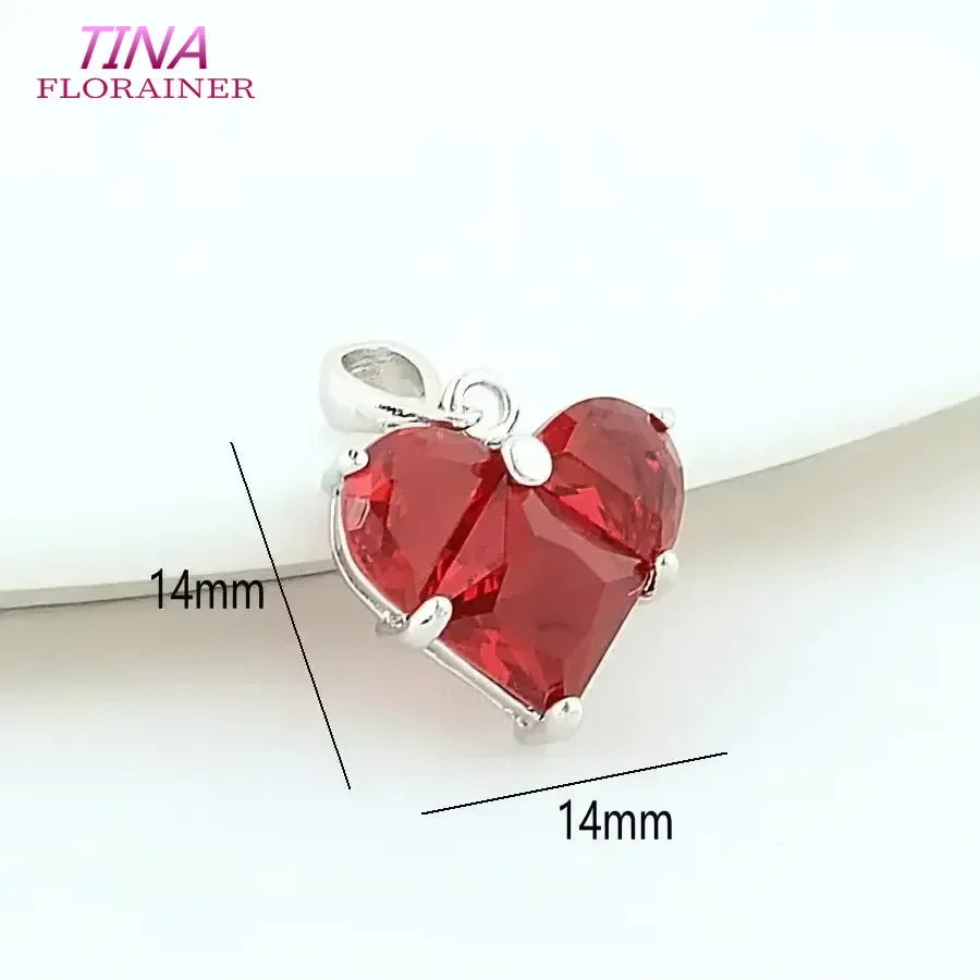 3PCS 14MM 14K Gold Farbe Messing mit Zirkon Herz Halskette Charms Anhänger Ohrringe Schmuck Machen Liefert Zubehör