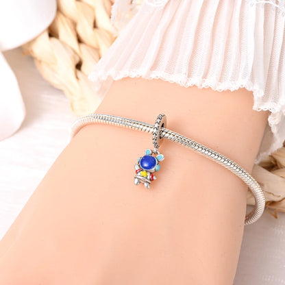 Heißer Verkauf 925er Sterlingsilber Raumschiff-Perlen und Kosmonauten-Anhänger, passend für exquisite Armbänder, schöne Schmuck-Accessoires, Geschenke