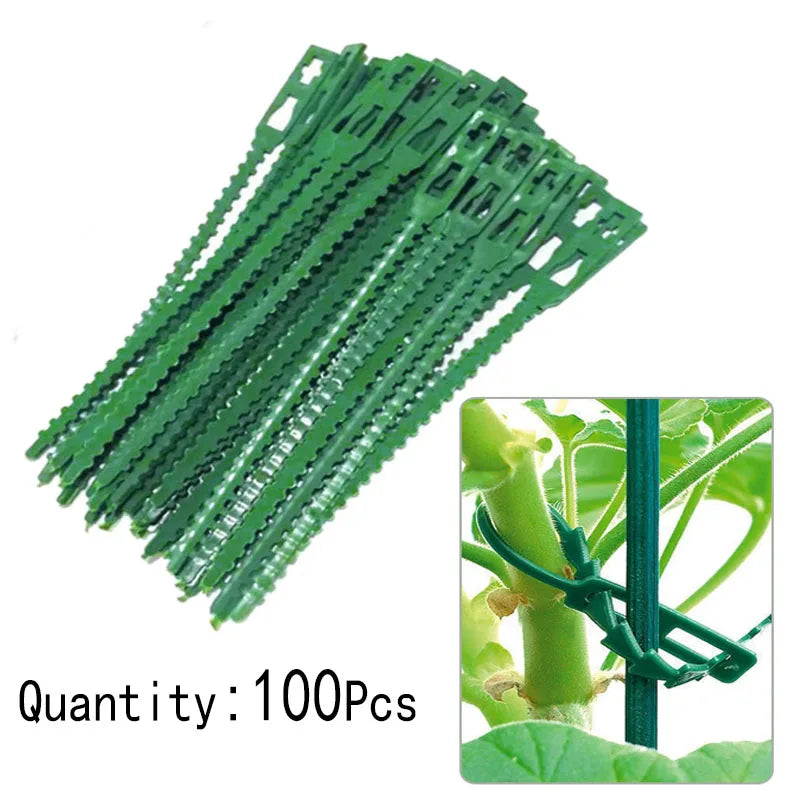 13–34 cm verstellbare Kunststoff-Pflanzenkabelbinder, wiederverwendbare Kabelbinder für Garten, Baumklettern, Unterstützung für Pflanzenreben, Tomaten, Stiele, Clip