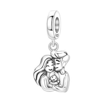 Charakter-Serie, 925er-Sterlingsilber, modisches Mädchen-Paar, Hochzeits-Charms, passend für DIY-Armbänder, Halsketten, exquisite Geschenk-Paarung