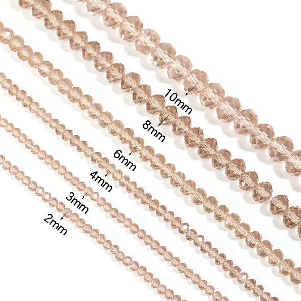 3/4/6/8/10mm Facettierte AB Klar Glas Kristall Rondelle Perlen Bunte Lose Spacer Perlen für Schmuck Machen DIY Armband Halskette