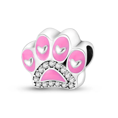 Versilberte Katzenpfote, Zauberwürfel, Blumen-Charms, Anhänger, passend für Original-Armbänder, DIY-Modeschmuck
