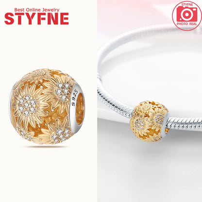 Neues 925er Silber, teilbarer Sonnen- und Mond-Charm, Satr-Herz-Perle, passend für Original-Armbänder für Frauen, edle Schmuckherstellung, Geschenk